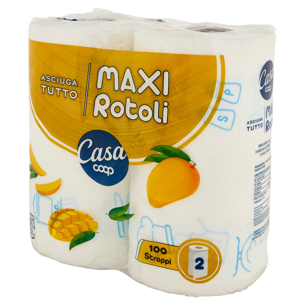 ASCIUGATUTTO COOP FSC 2 VELI DECORATI FSC 100 STRAPPI  MAXI ROTOLI  2PZ - 8