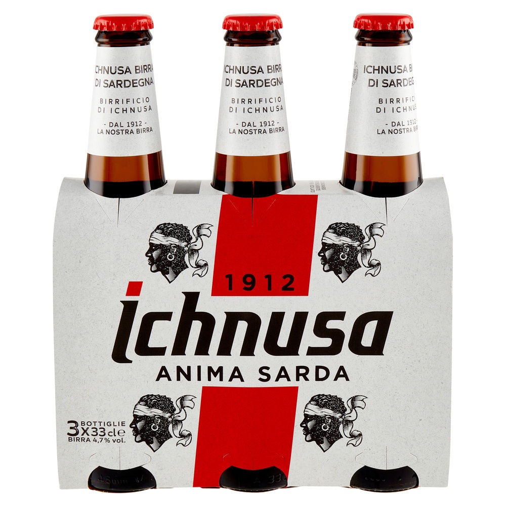 BIRRA ICHNUSA 4,7 GRADI BOTTIGLIA CLUSTER ML 330 X 3 - 2