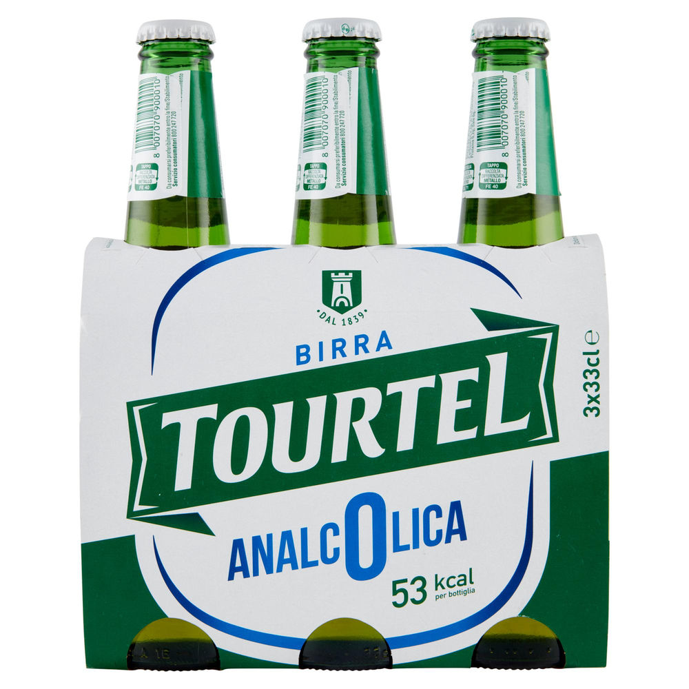 BIRRA ANALCOLICA TOURTEL 0,5 GRADI BOTTIGLIA CLUSTER ML 330 X 3 - 1