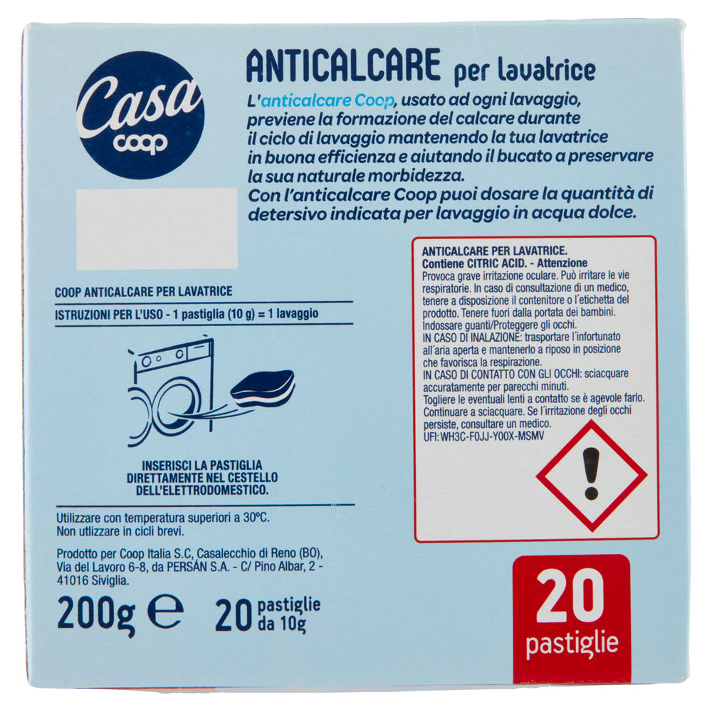 ANTICALCARE LAVATRICE COOP CASA 20 TABS G 200 - 1