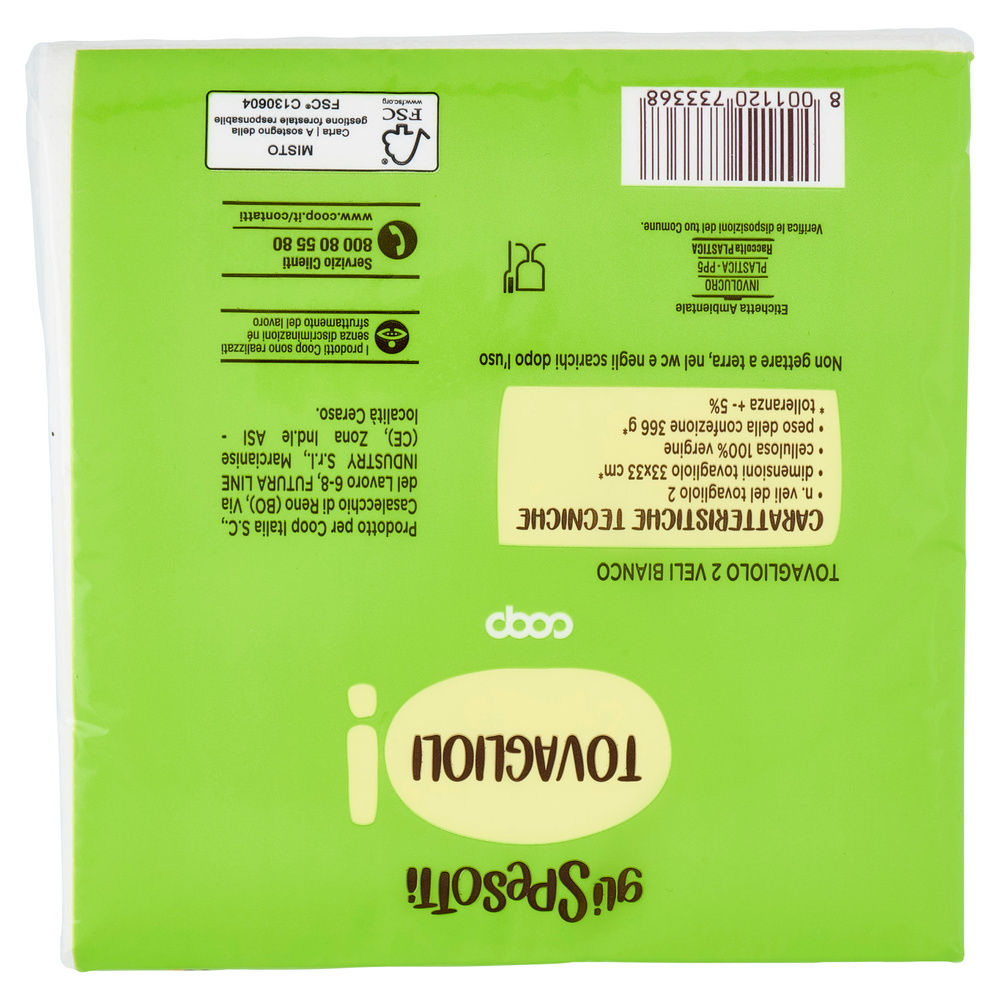 TOVAGLIOLI GLI SPESOTTI COOP 2 VELI 33X33CM FSC PZ.100 - 13