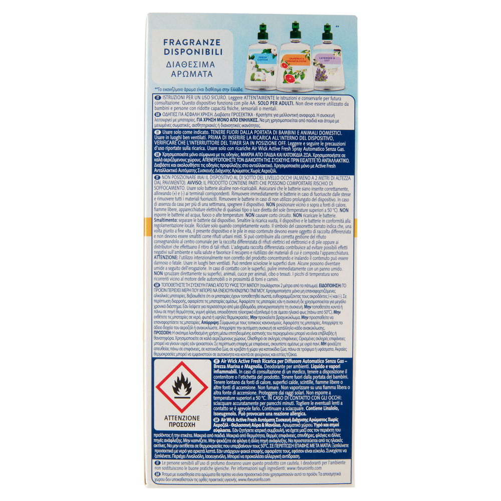DEODORANTE AMB.AIR WICK ACTIVE FRESH SPRAY AUTOMATICO BREZZA BASE+RICAR.PZ.1 - 1