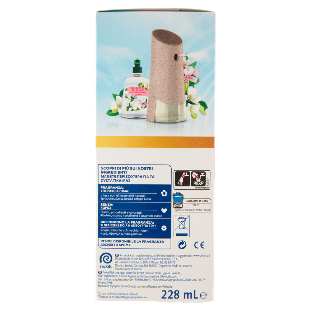 DEODORANTE AMB.AIR WICK ACTIVE FRESH SPRAY AUTOMATICO GELSOMINIO BASE+RICAR.PZ.1 - 6