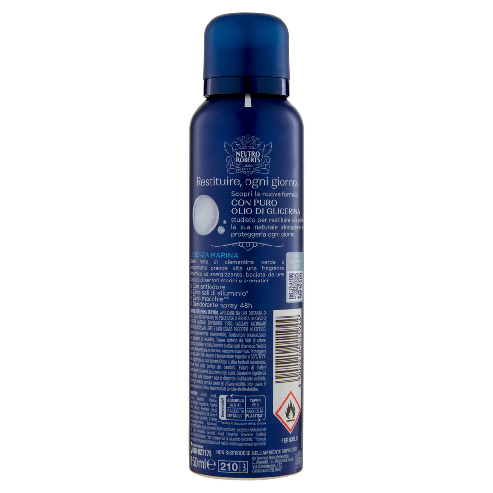 DEODORANTE SPRAY NEUTRO ROBERTS UOMO FRESCO MARINO ML 150 - 1