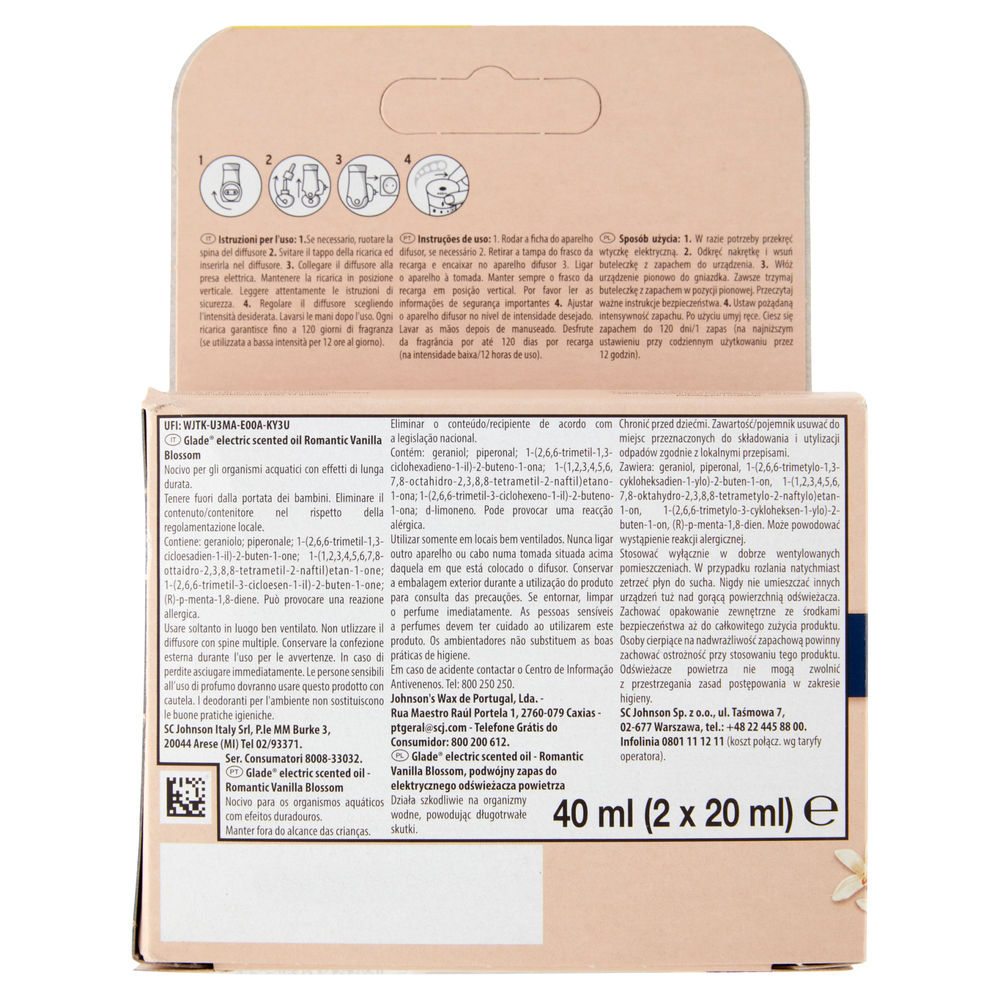 RICARICA DEO AMBIENTI GLADE ELETTRICO DOPPIA ROMANTIC VANILLA ML 40 - 1