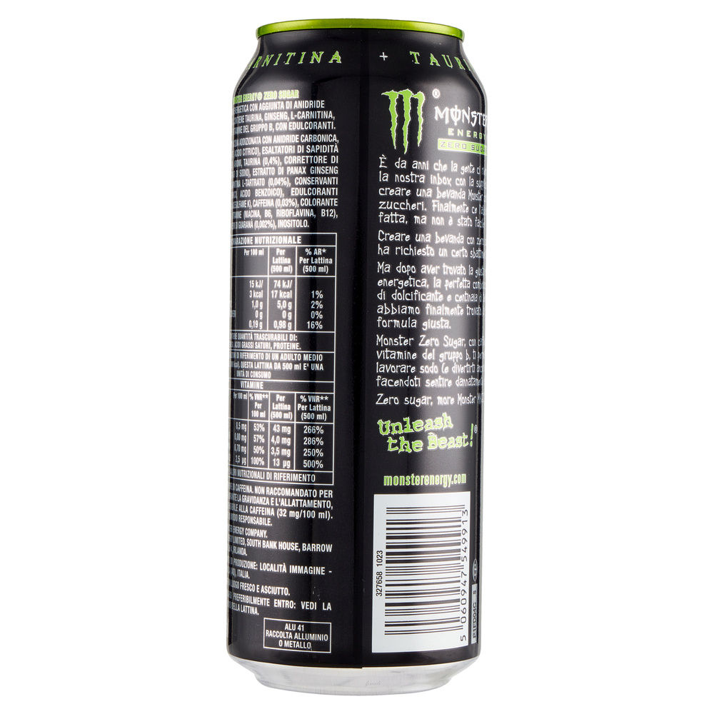 BEVANDA ENERGY DRINK ZERO GREEN MONSTER LATTINA ML 500 - 1