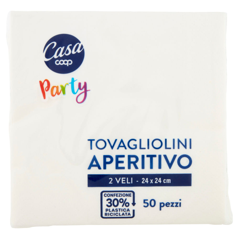 TOVAGLIOLINI APERITIVO COOP CASA 2 VELI BIANCO 24X24CM FSC PZ. 50 - 3