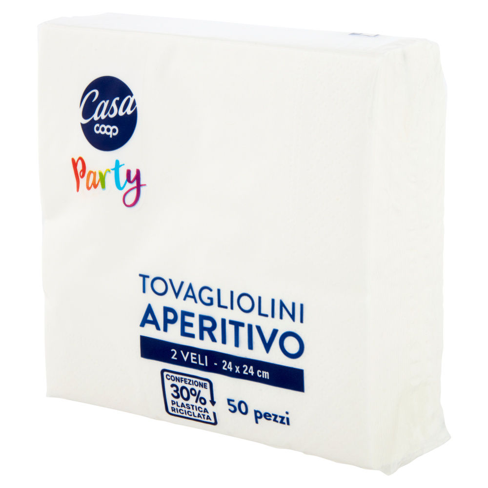 TOVAGLIOLINI APERITIVO COOP CASA 2 VELI BIANCO 24X24CM FSC PZ. 50 - 8