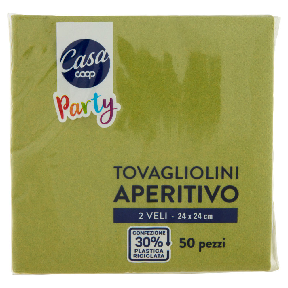 TOVAGLIOLINI APERITIVO COOP CASA 2 VELI VERDE 24X24CM FSC PZ. 50 - 8