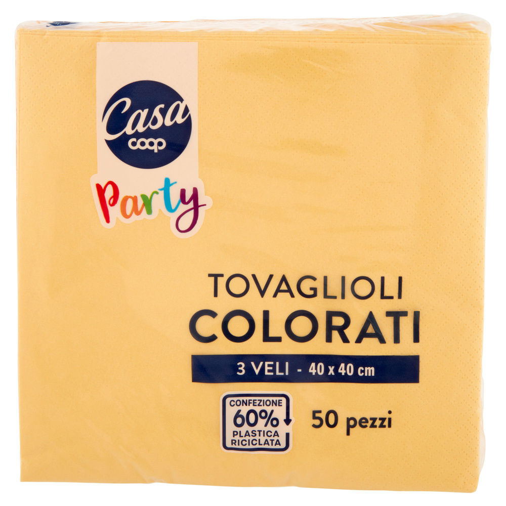 TOVAGLIOLI COLORATI COOP CASA 3V 40X40 GIALLO FSC PZ.50 - 2