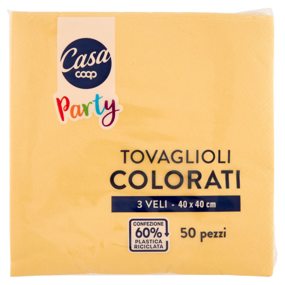 TOVAGLIOLI COLORATI COOP CASA 3V 40X40 GIALLO FSC PZ.50 - 3