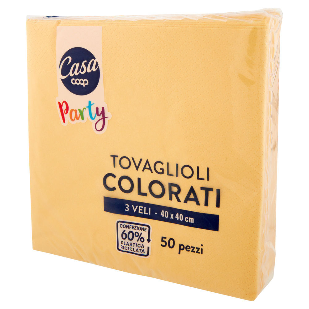 TOVAGLIOLI COLORATI COOP CASA 3V 40X40 GIALLO FSC PZ.50 - 8