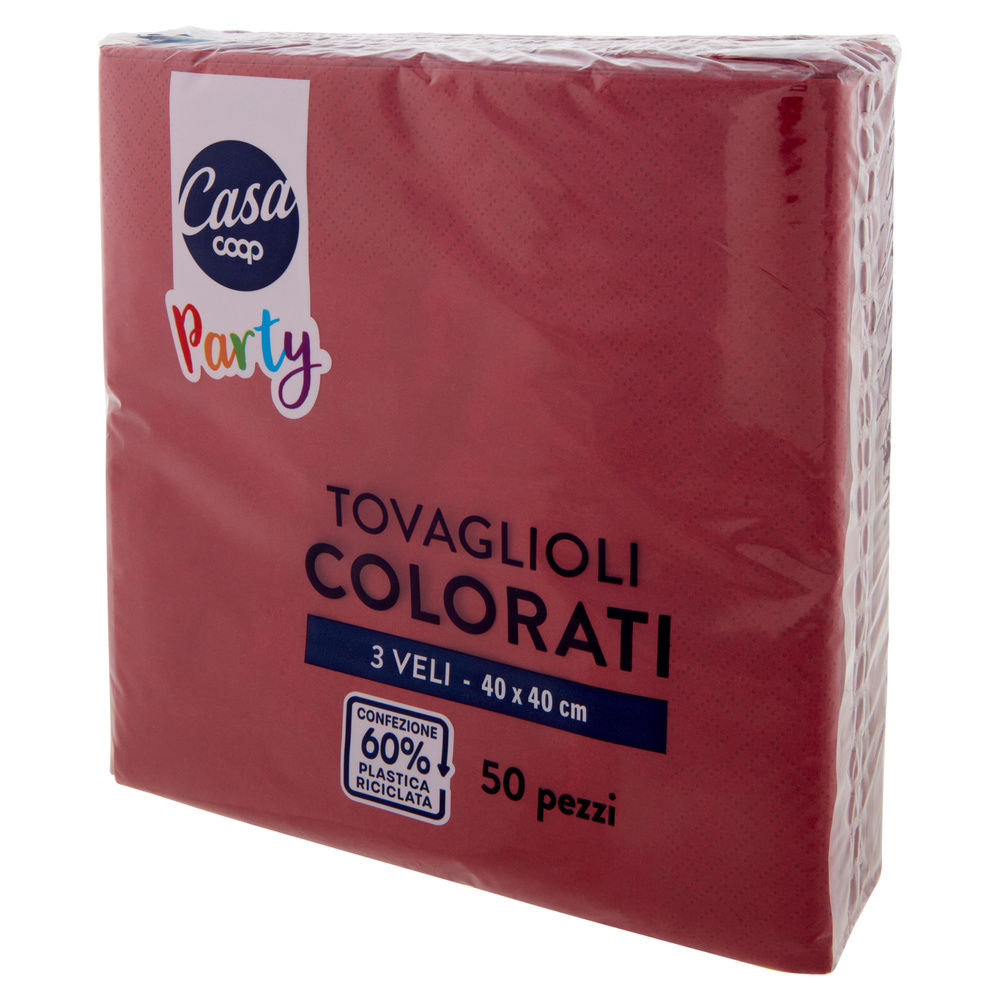 TOVAGLIOLI COLORATI COOP CASA 3V 40X40 BORDEAUX FSC PZ.50 - 4