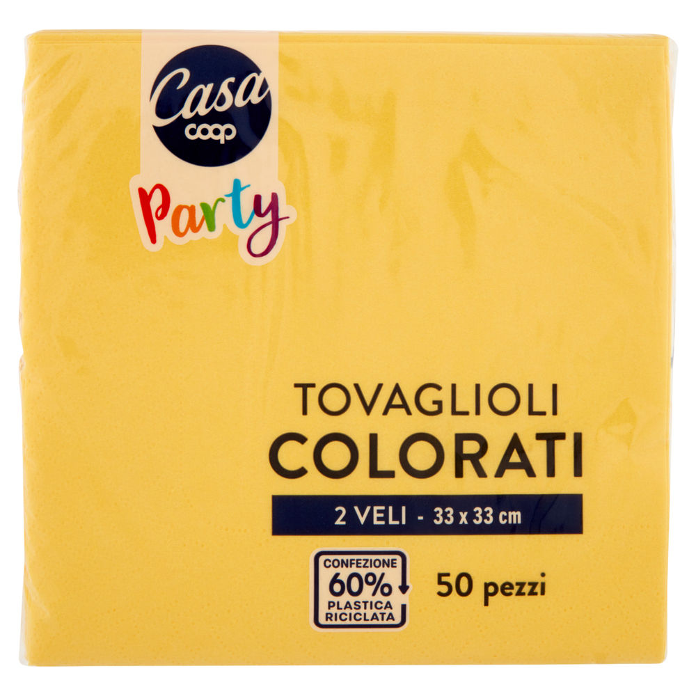 Tovaglioli colorati coop casa 2v 33x33 gialli fsc pz.50