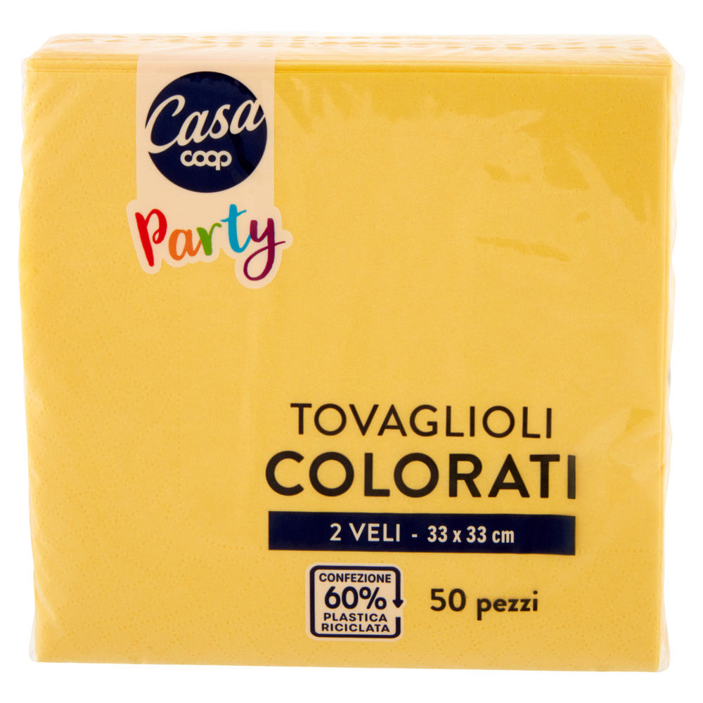 TOVAGLIOLI COLORATI COOP CASA 2V 33X33 GIALLI FSC PZ.50 - 2