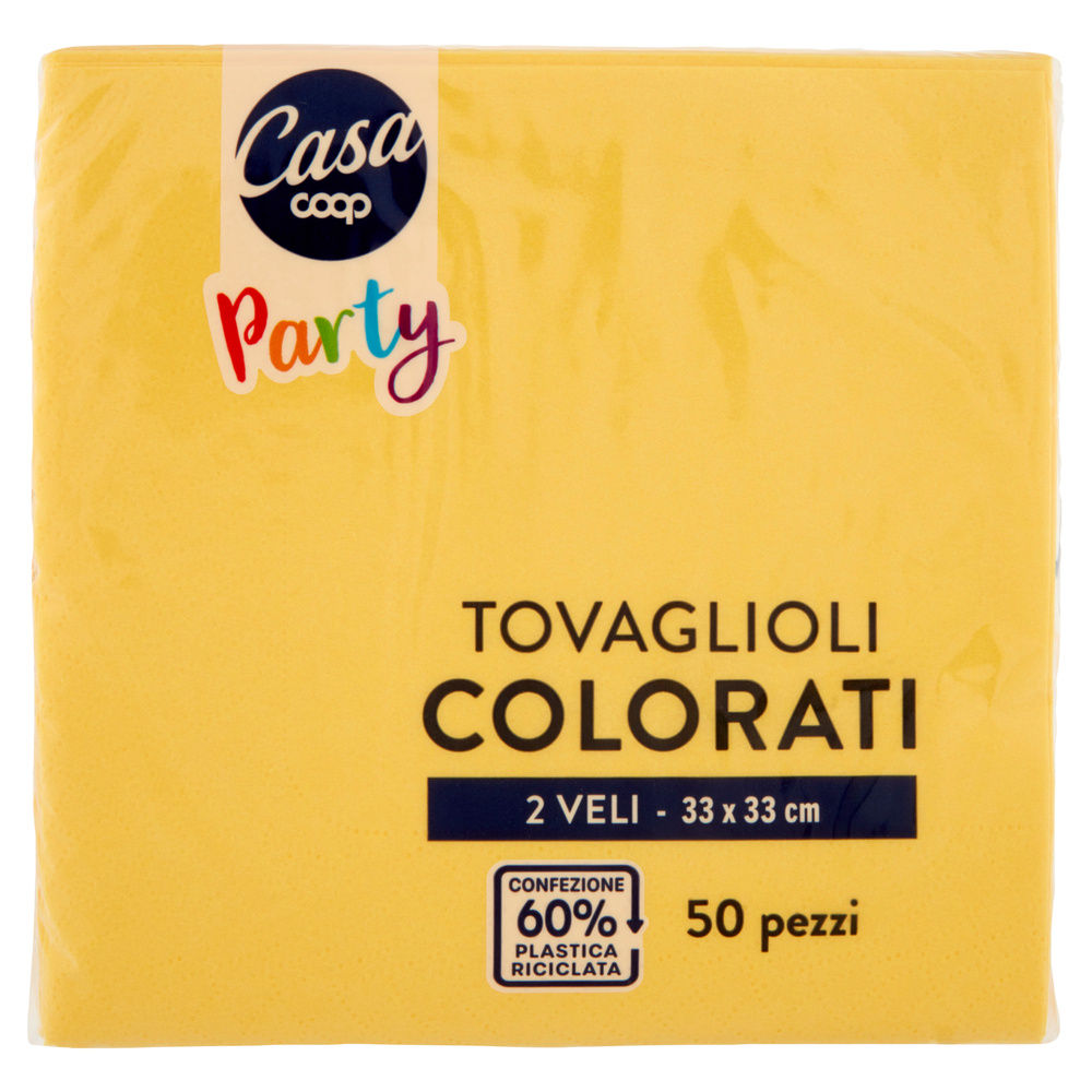 TOVAGLIOLI COLORATI COOP CASA 2V 33X33 GIALLI FSC PZ.50 - 8