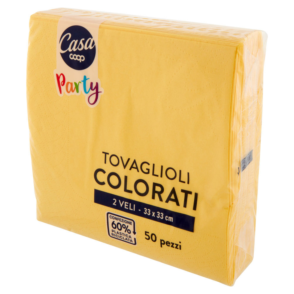 TOVAGLIOLI COLORATI COOP CASA 2V 33X33 GIALLI FSC PZ.50 - 3