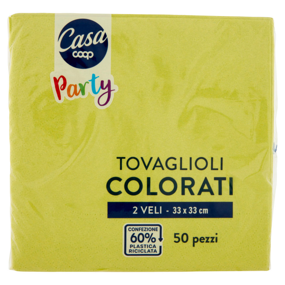 TOVAGLIOLI COLORATI COOP CASA 2VELI 33X33CM VERDI FSC PZ.50 - 8