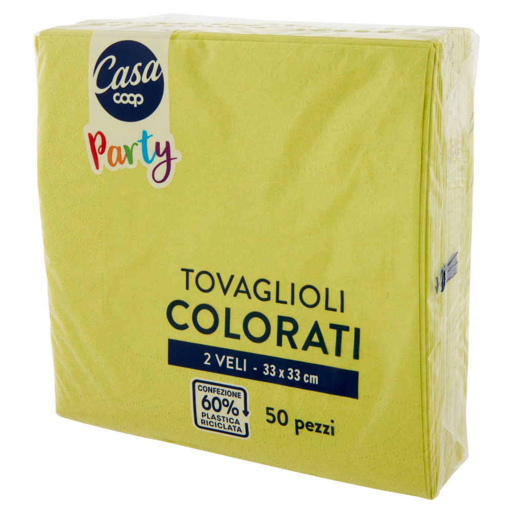 TOVAGLIOLI COLORATI COOP CASA 2VELI 33X33CM VERDI FSC PZ.50 - 5