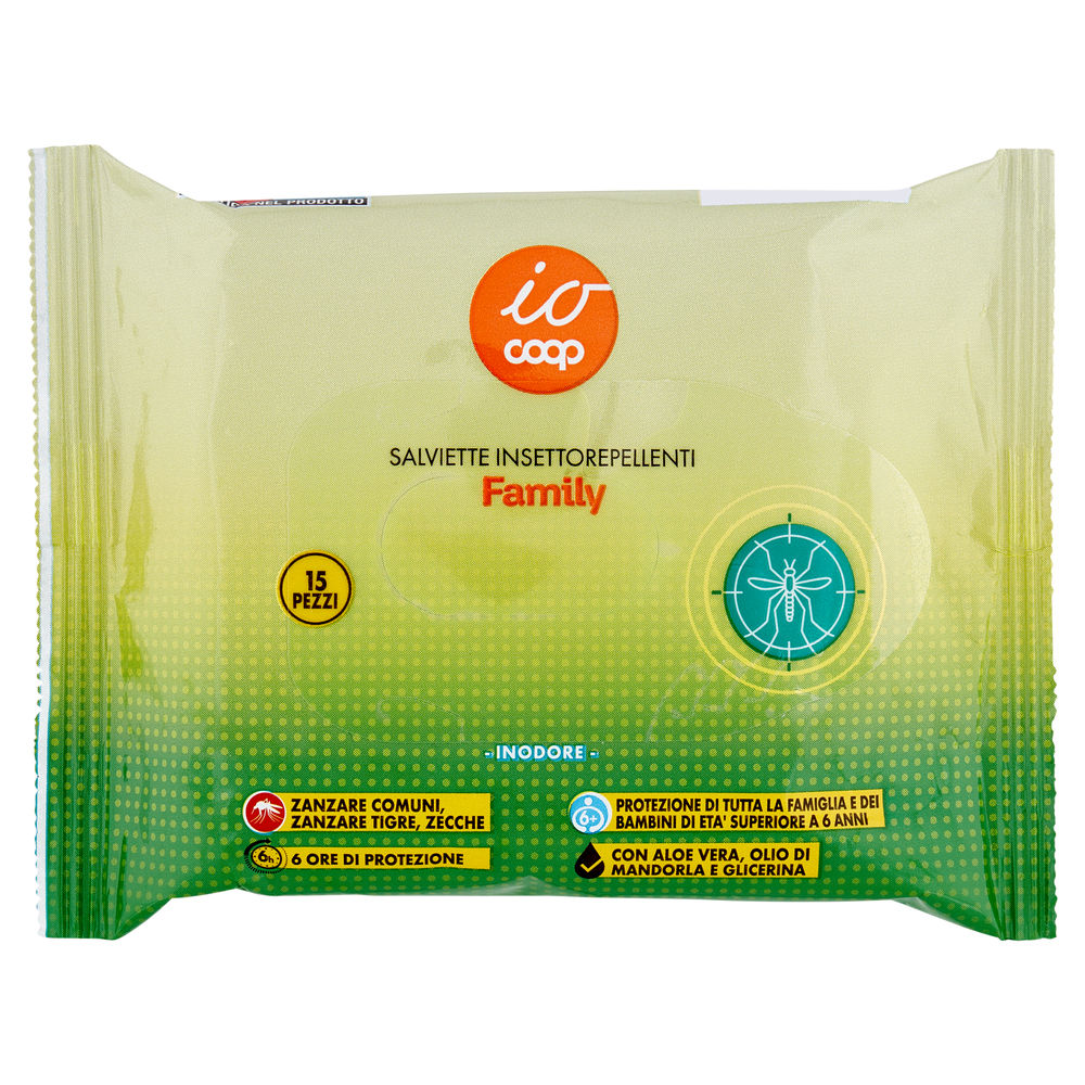 Salviette insettorepellenti coop io family pz 15