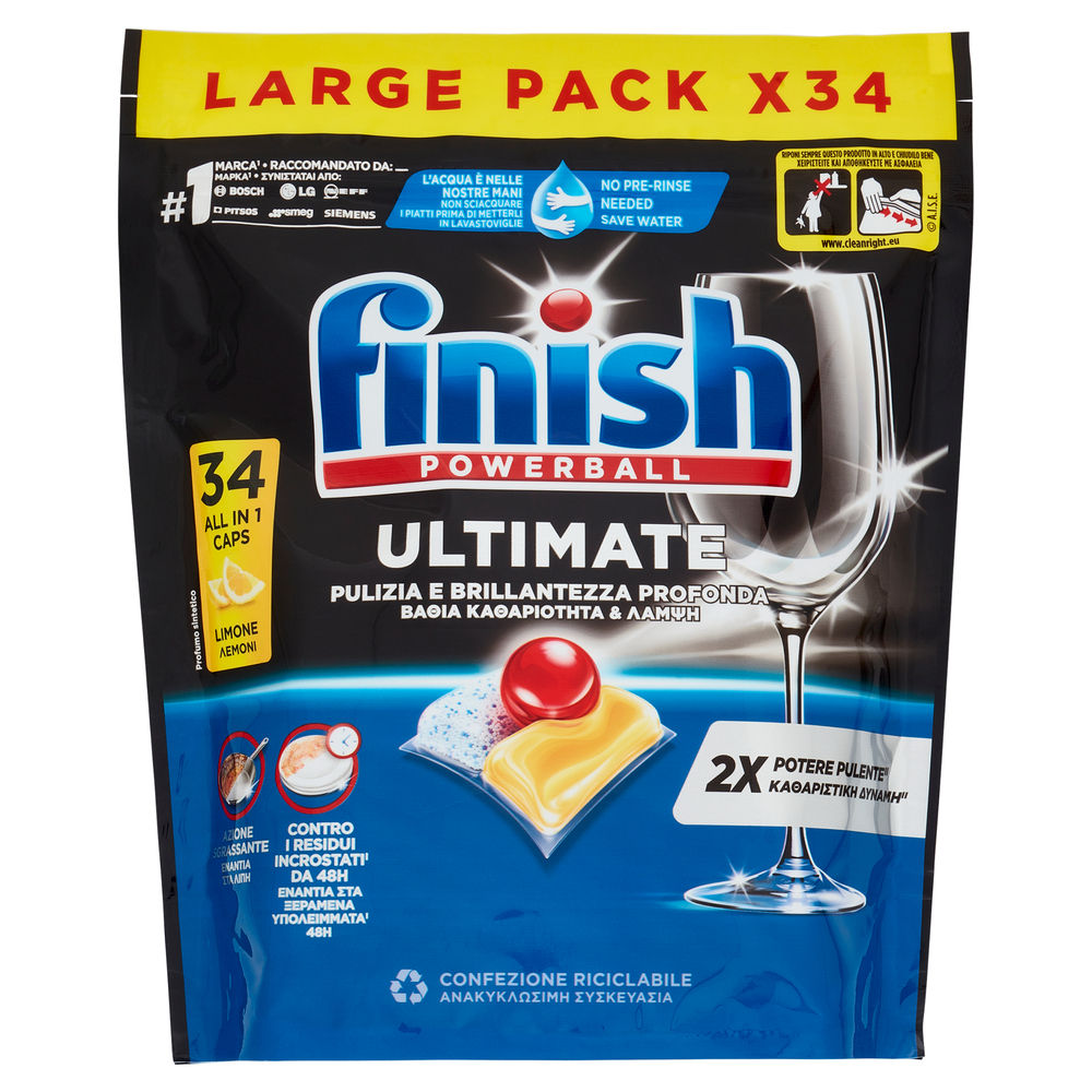 DETERSIVO LAVASTOVIGLIE FINISH TABS ULTIMATE LEMON 34LAV  G 438,6 - 0