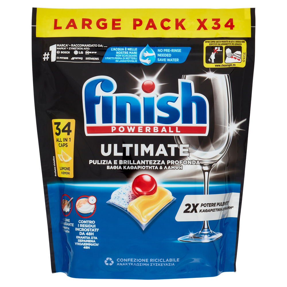 DETERSIVO LAVASTOVIGLIE FINISH TABS ULTIMATE LEMON 34LAV  G 438,6 - 2