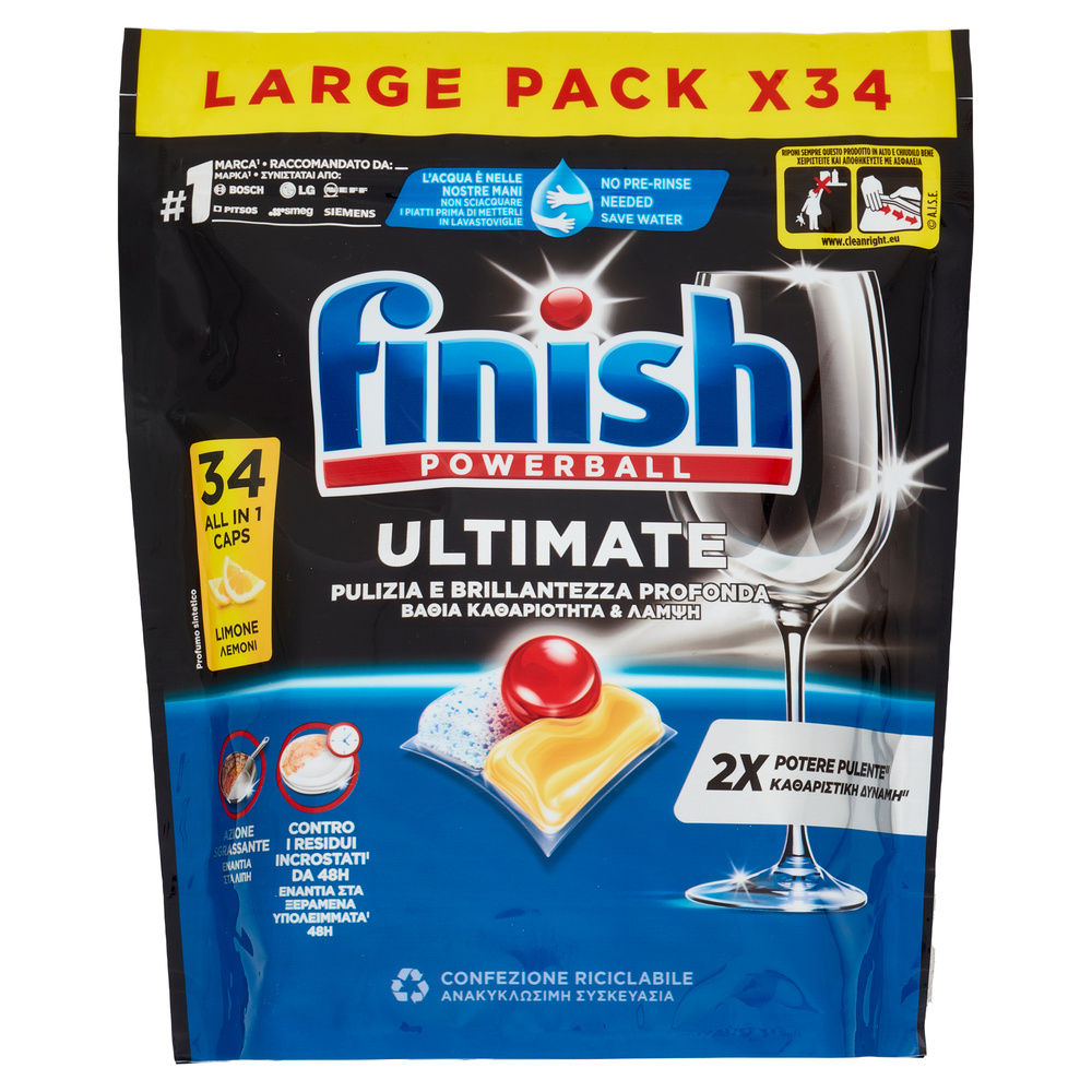 DETERSIVO LAVASTOVIGLIE FINISH TABS ULTIMATE LEMON 34LAV  G 438,6 - 7