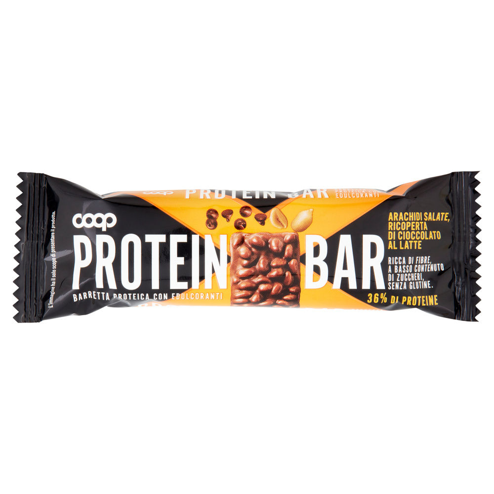 PROTEIN BAR ARACHIDI SALATE RICOPERTA DI CIOCCOLATO AL LATTE 36% COOP G50 - 0
