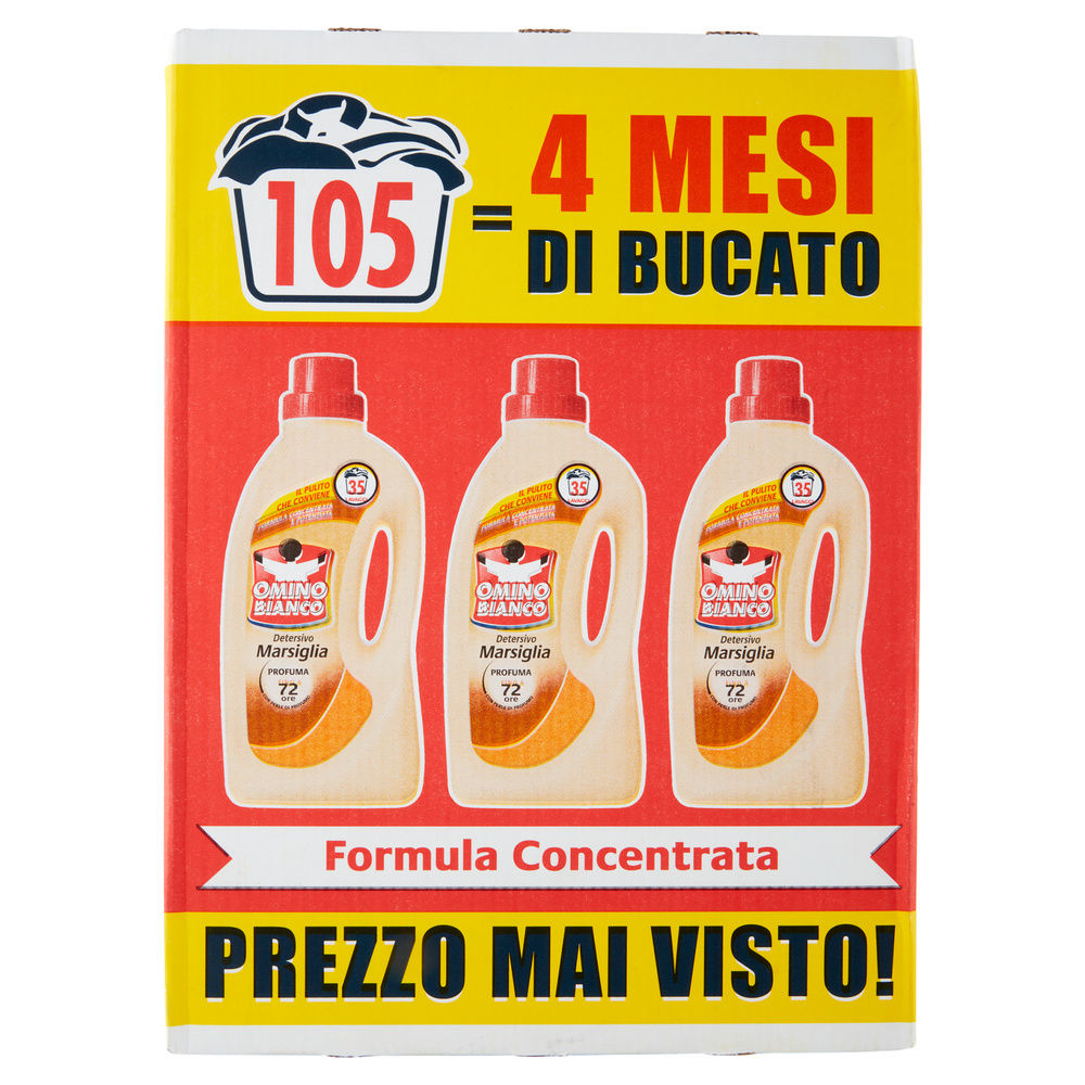 DETERSIVO LAVATRICE LIQUIDO OMINO BIANCO MARSIGLIA 3X35LAV 3X L 1,4 - 0