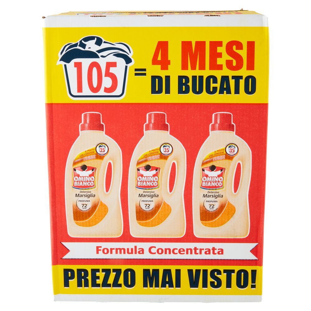 DETERSIVO LAVATRICE LIQUIDO OMINO BIANCO MARSIGLIA 3X35LAV 3X L 1,4 - 2