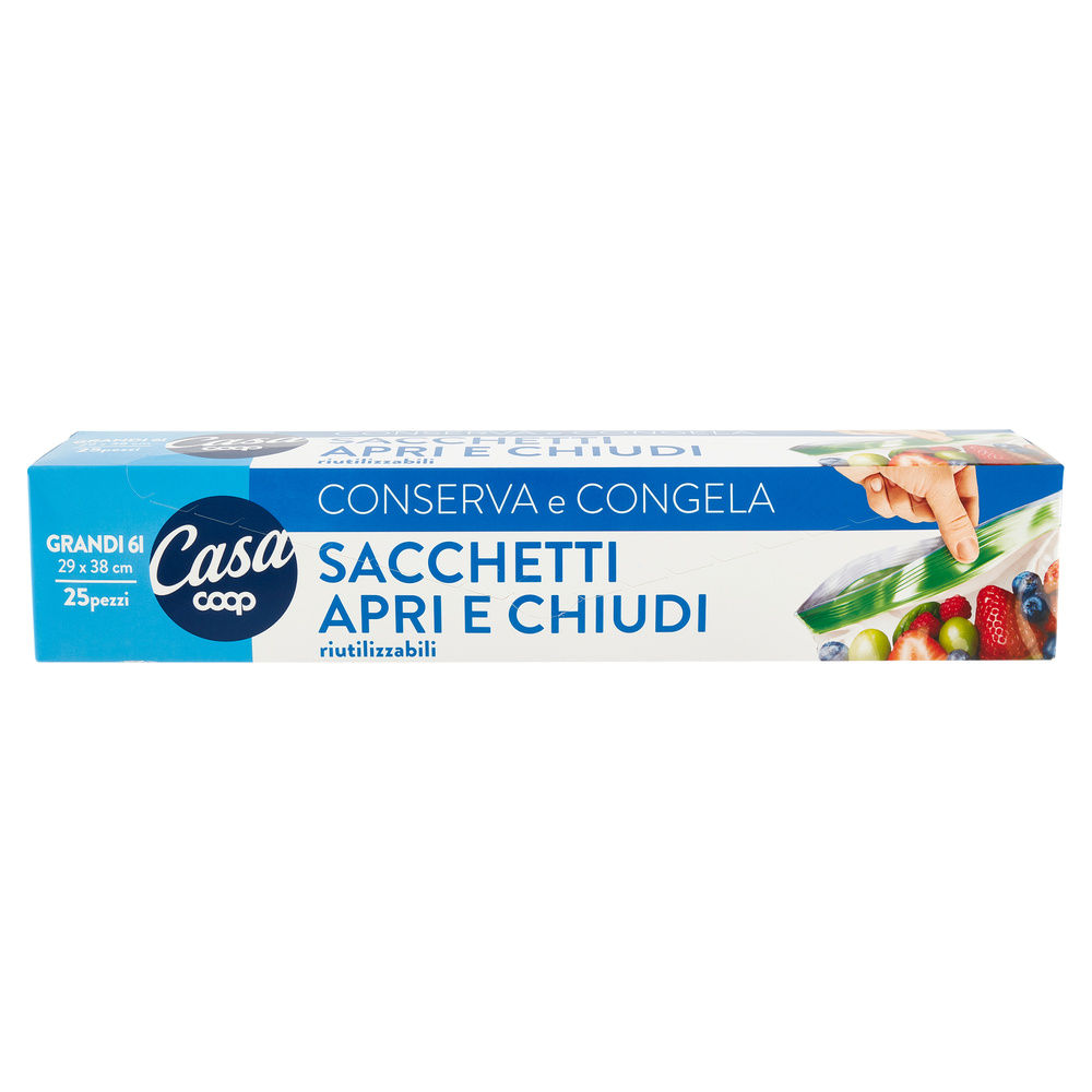 SACCHETTI APRI E CHIUDI RIUTILIZZABILI COOP CASA GRANDI 6L PZ.25 - 2