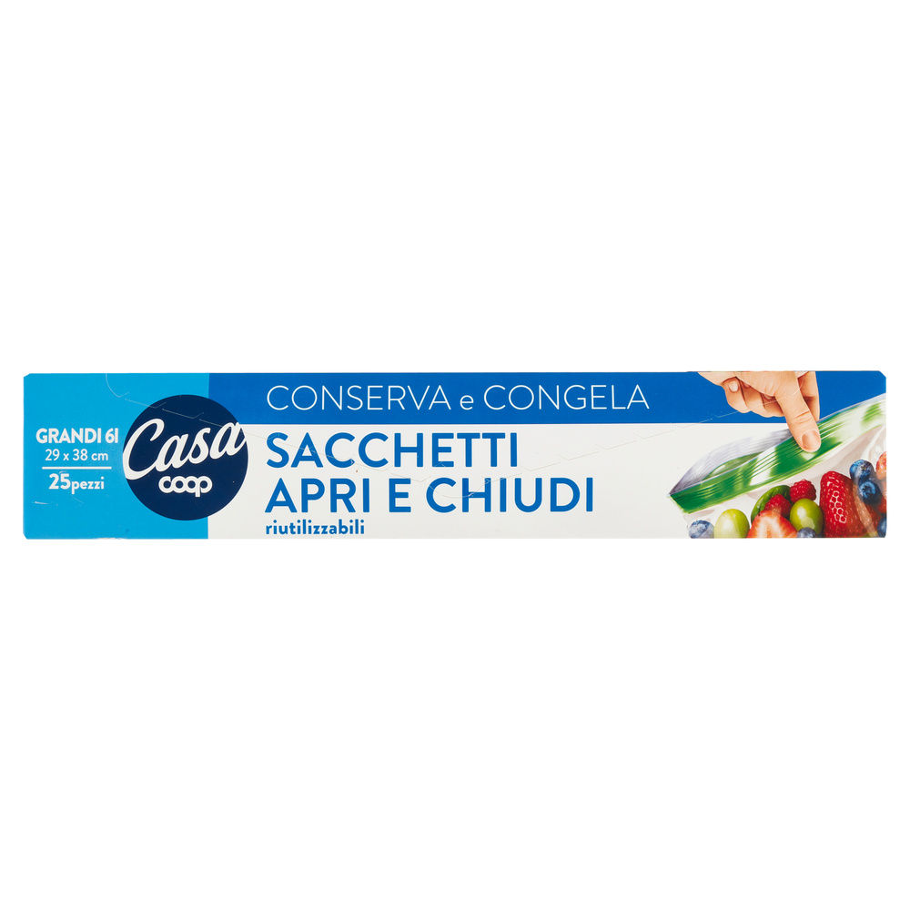 SACCHETTI APRI E CHIUDI RIUTILIZZABILI COOP CASA GRANDI 6L PZ.25 - 3