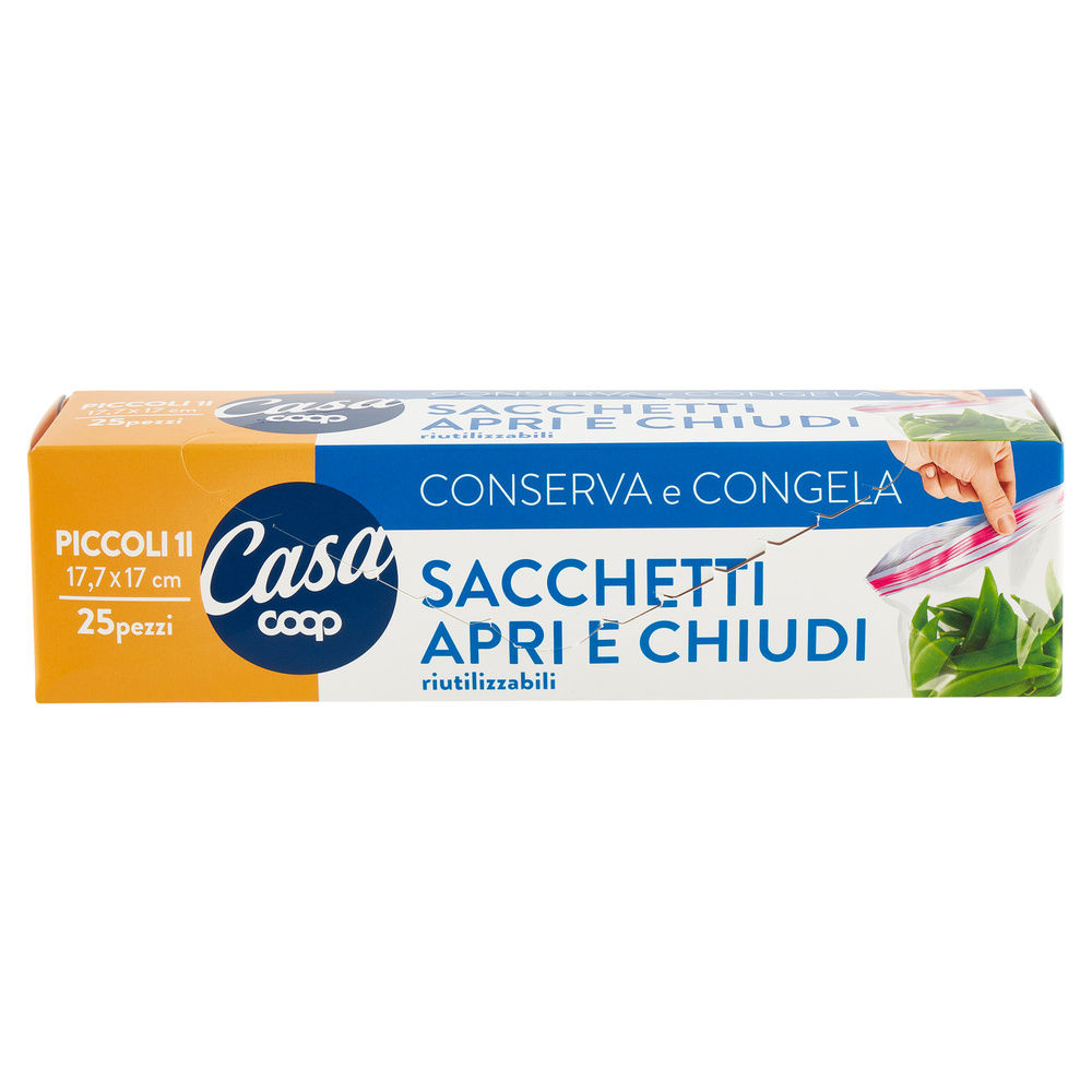 SACCHETTI APRI E CHIUDI RIUTILIZZABILI COOP CASA PICCOLI 1L PZ.25 - 7