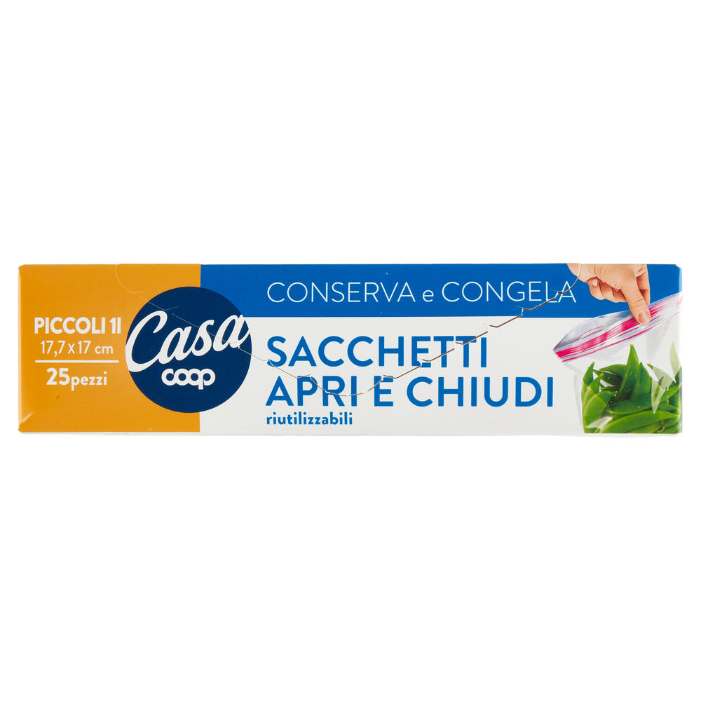 SACCHETTI APRI E CHIUDI RIUTILIZZABILI COOP CASA PICCOLI 1L PZ.25 - 8