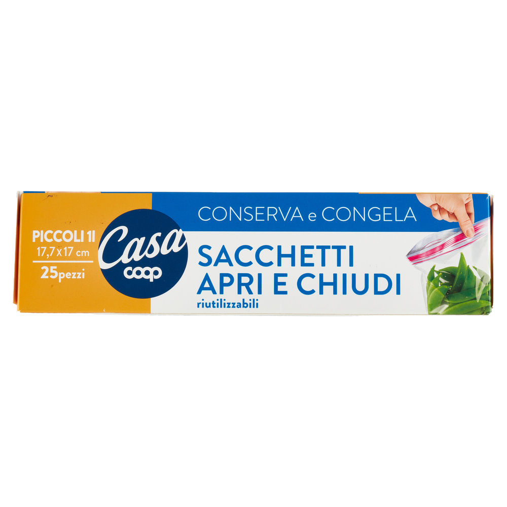SACCHETTI APRI E CHIUDI RIUTILIZZABILI COOP CASA PICCOLI 1L PZ.25 - 1