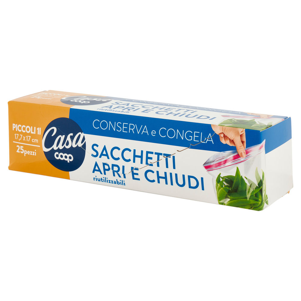 SACCHETTI APRI E CHIUDI RIUTILIZZABILI COOP CASA PICCOLI 1L PZ.25 - 6