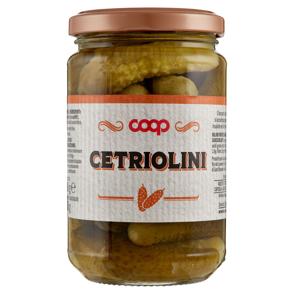 CETRIOLINI ACETO DI VINO VASO VETRO COOP G 290 SGOCC G 160 - 0