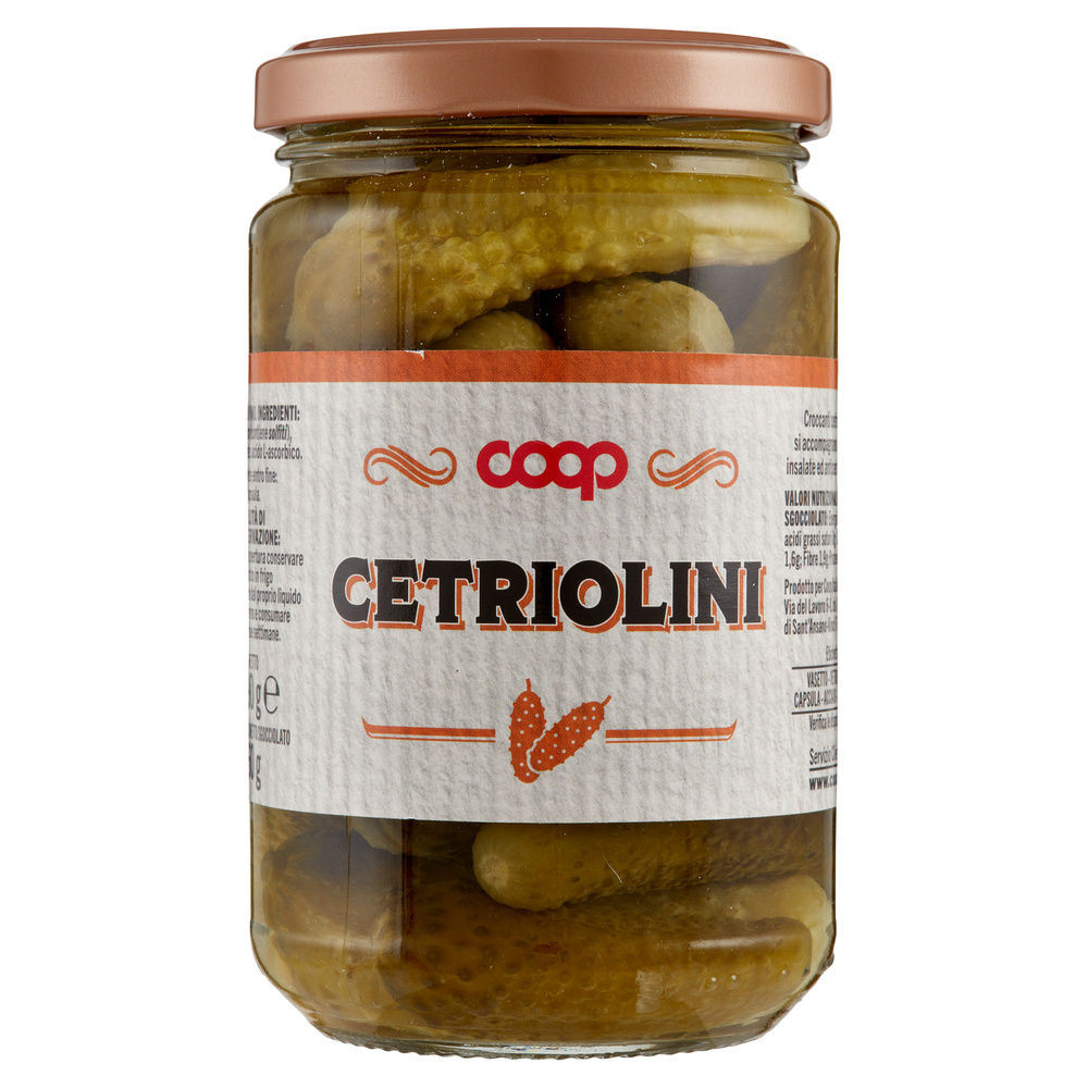 CETRIOLINI ACETO DI VINO VASO VETRO COOP G 290 SGOCC G 160 - 7
