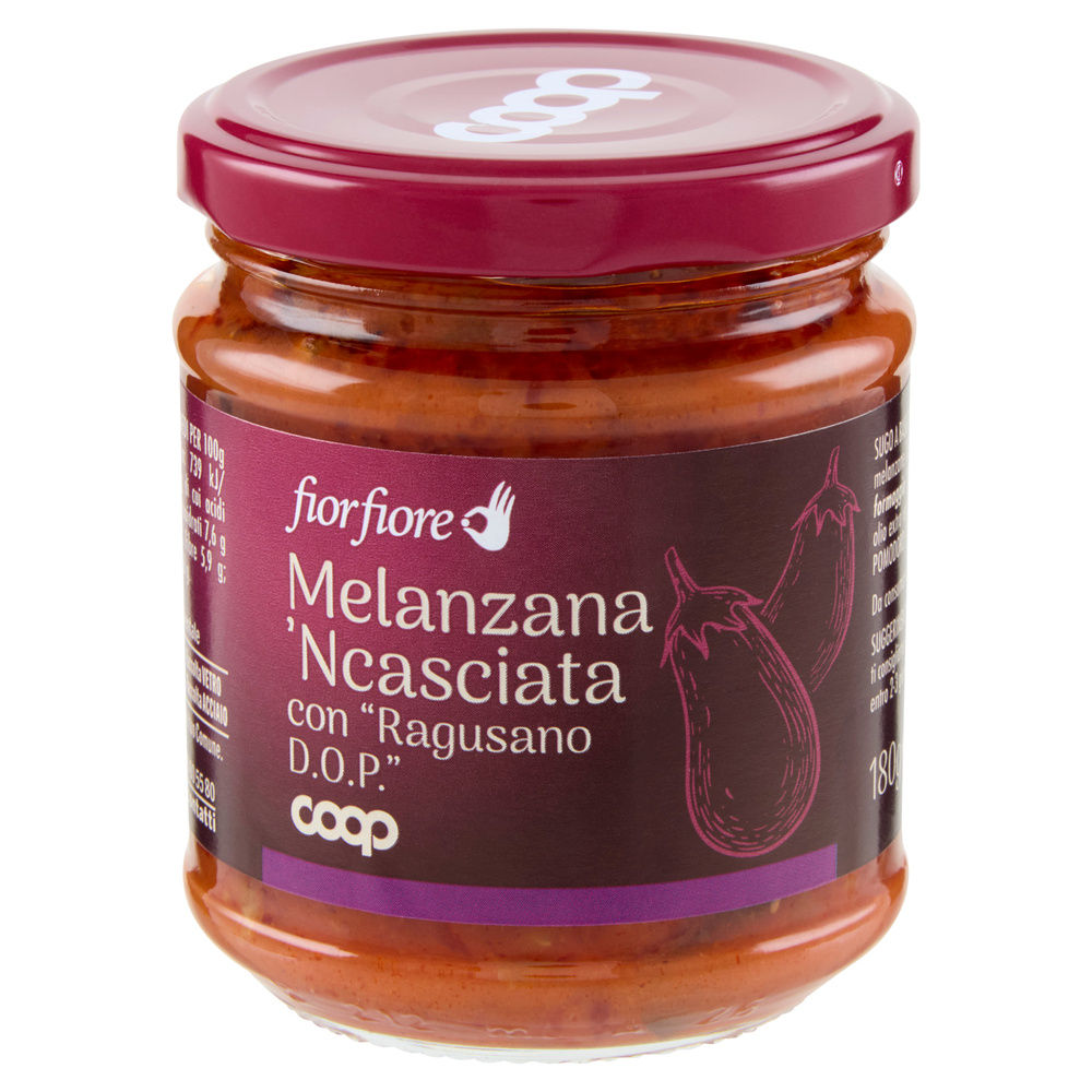 SUGO MELANZANA NCASCIATA FIOR FIORE COOP VASO VETRO G180 - 2