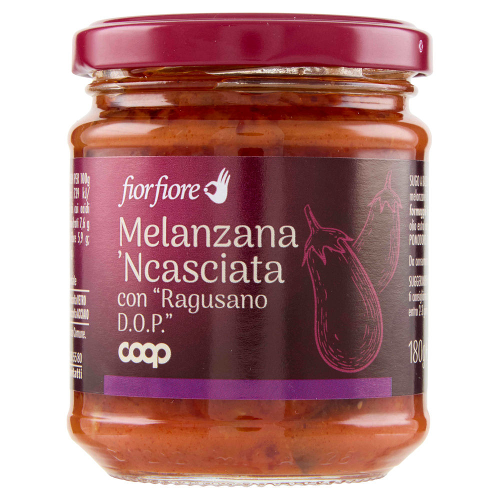 SUGO MELANZANA NCASCIATA FIOR FIORE COOP VASO VETRO G180 - 7