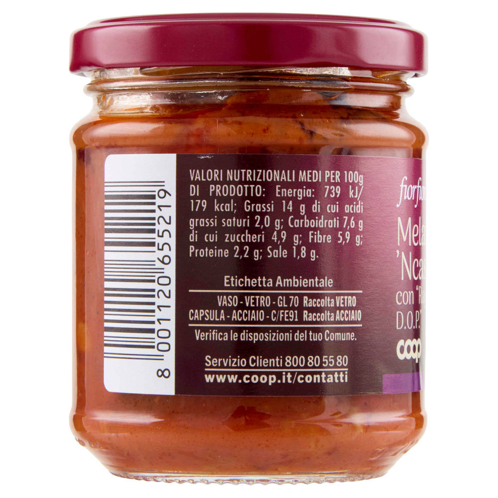 SUGO MELANZANA NCASCIATA FIOR FIORE COOP VASO VETRO G180 - 6