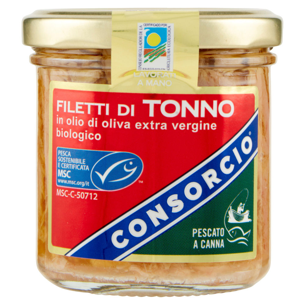 FILETTI DI TONNO IN OLIO EXTRA VERGINE OLIVA BIO CONSORCIO VASO VETRO G 150 - 3