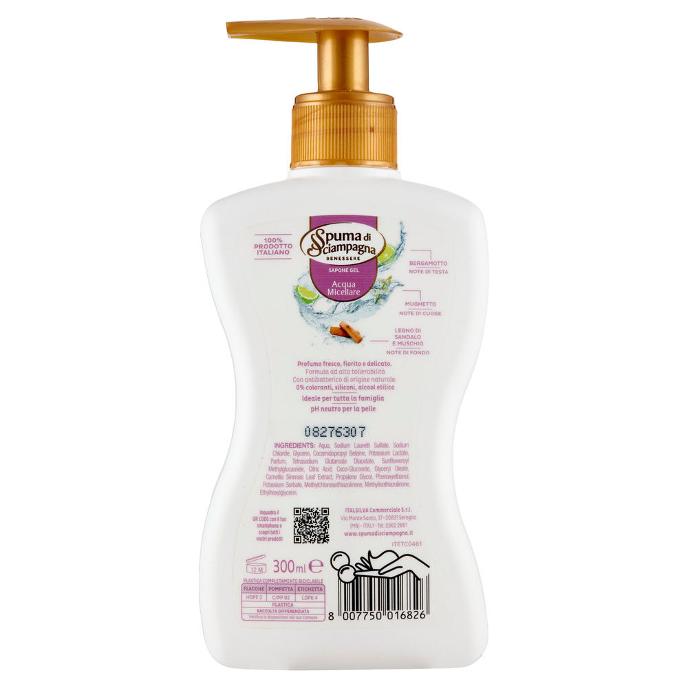 SAPONE LIQUIDO SPUMA DI SCIAMPAGNA ACQUA MICELLARE ML 300 - 1