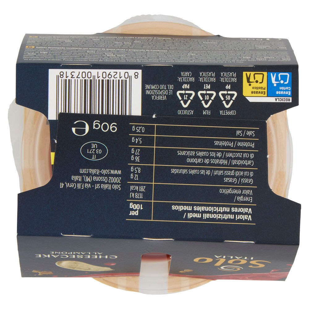 CHEESECAKE AL LAMPONE SOLO ITALIA G 90 - 1