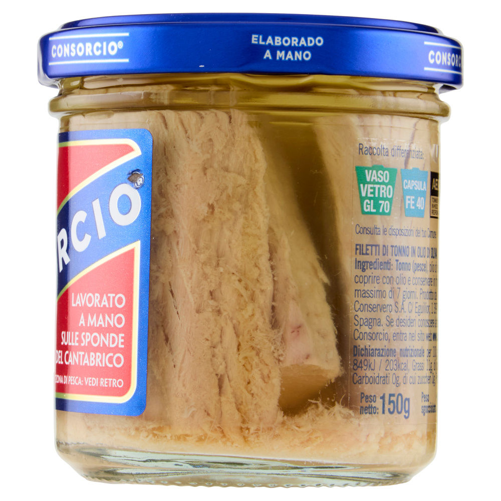 FILETTI DI TONNO IN OLIO OLIVA CONSORCIO VASO VETRO G 150 - 5