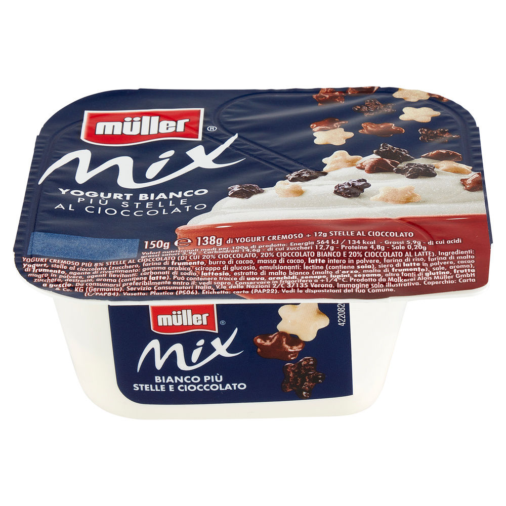CREMA DI YOGURT MIX MULLER BIANCO+STELLE CIOCCOLATO 150 G - 2