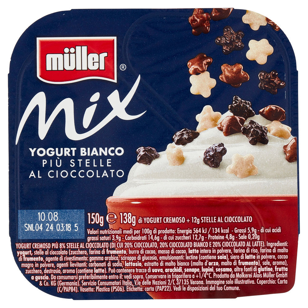 CREMA DI YOGURT MIX MULLER BIANCO+STELLE CIOCCOLATO 150 G - 5