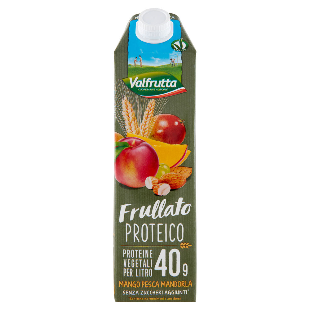 Frullato proteico mango pesca mandorle valfrutta brick l 1