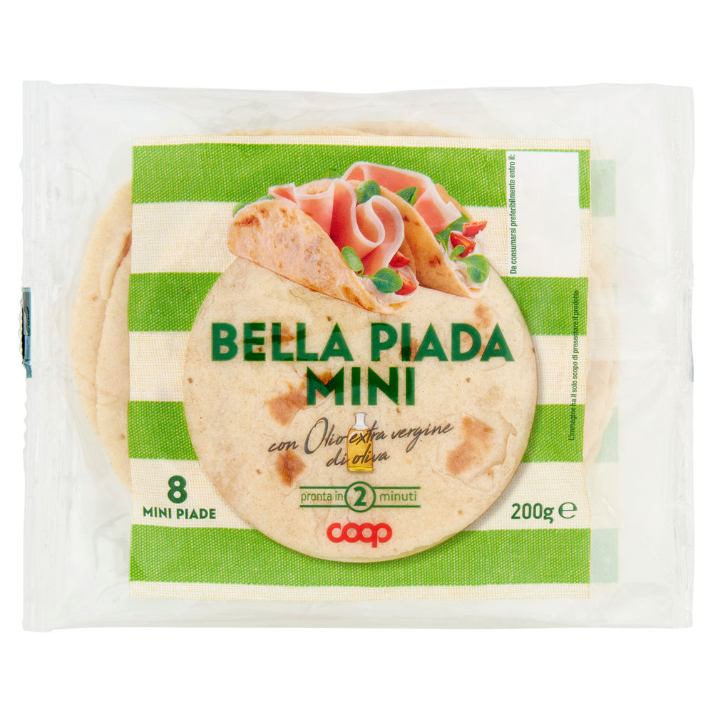 Minipiadina con olio extravergine d'oliva pz 8 coop flow-pack g 200