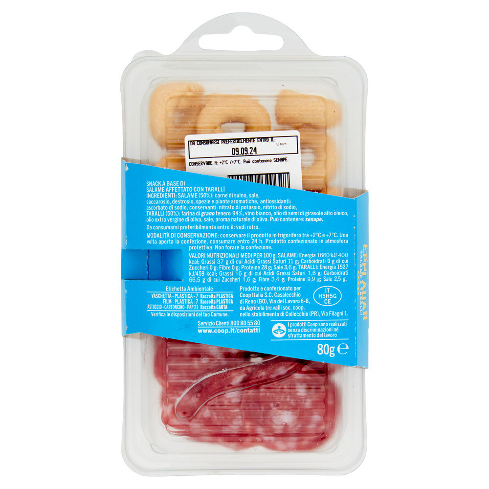 SNACK SALAME AFFETTATO CON TARALLI COOP G 80 - 3